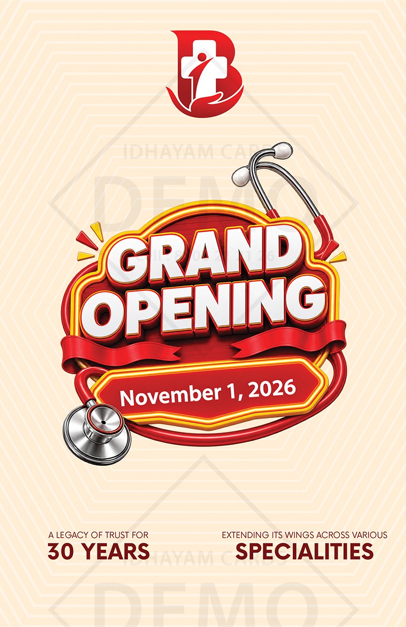 Bindhya Multispeciality Hospital grand opening poster